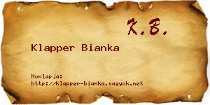 Klapper Bianka névjegykártya