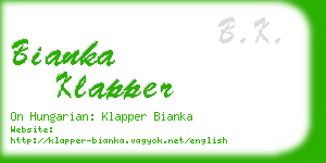 bianka klapper business card